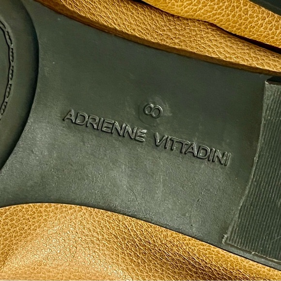 Adrienne Vittadini Leather Loafers | Tan Square Toe Flats | Size 8 - Picture 7 of 9